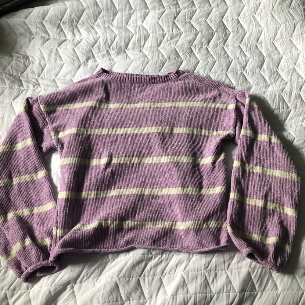 Lavender & White Striped Sweater
